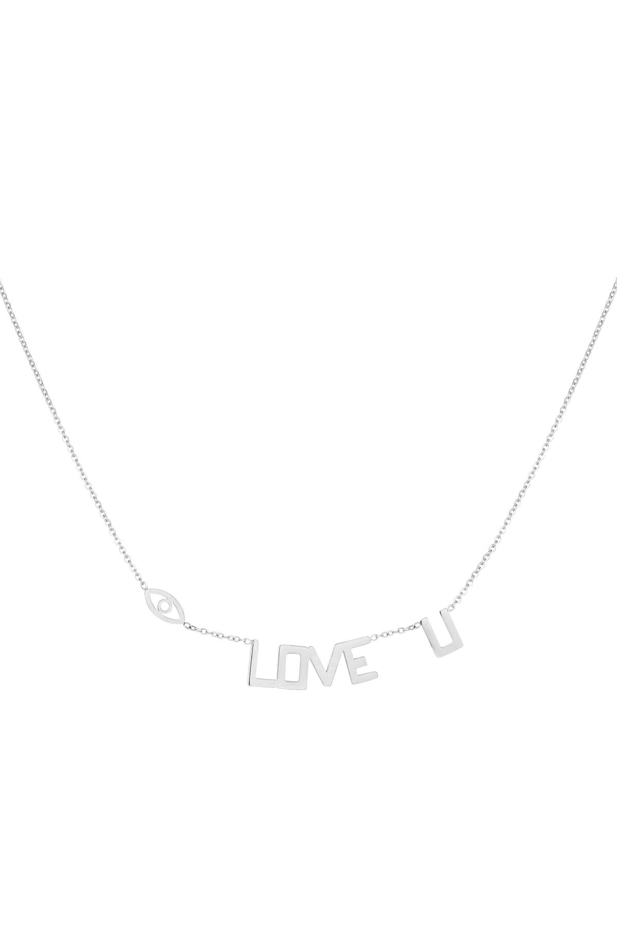 Halsketting "Love U", Zilver