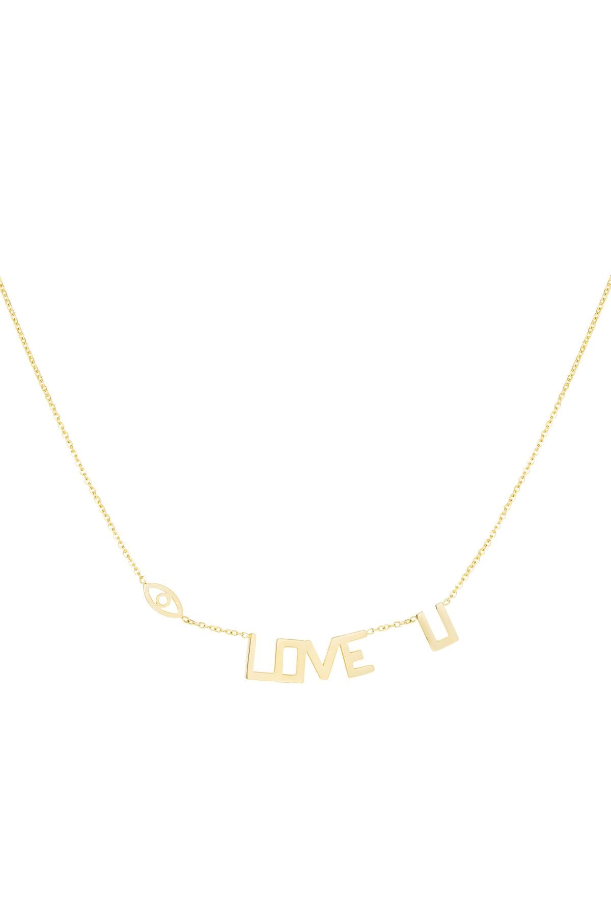 Halsketting "Love U", Goud