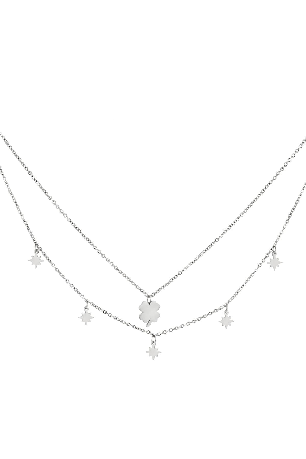 Dubbele ketting "Voor geluk", Zilver