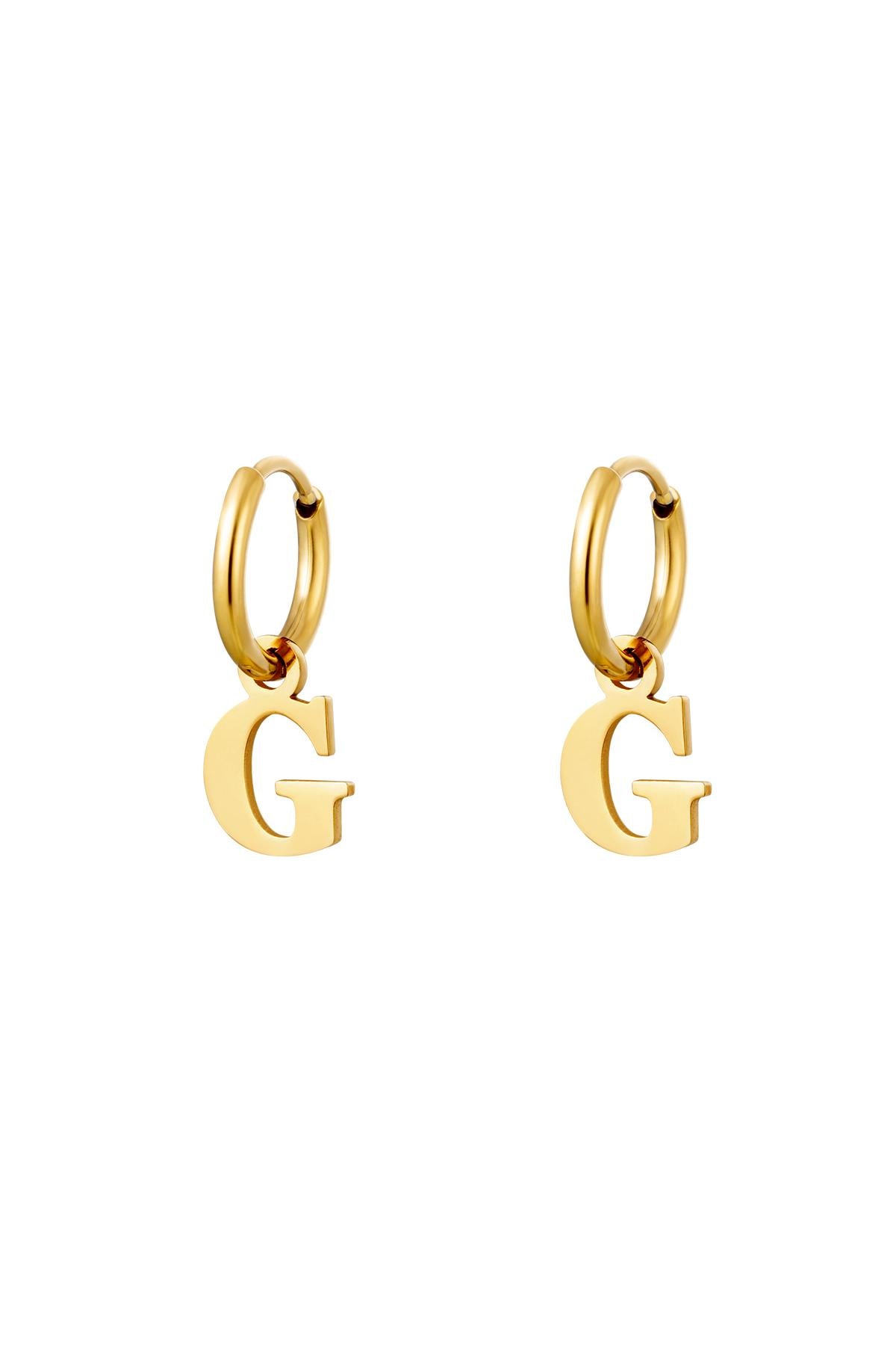 Oorbellen Initialen "G", Goud
