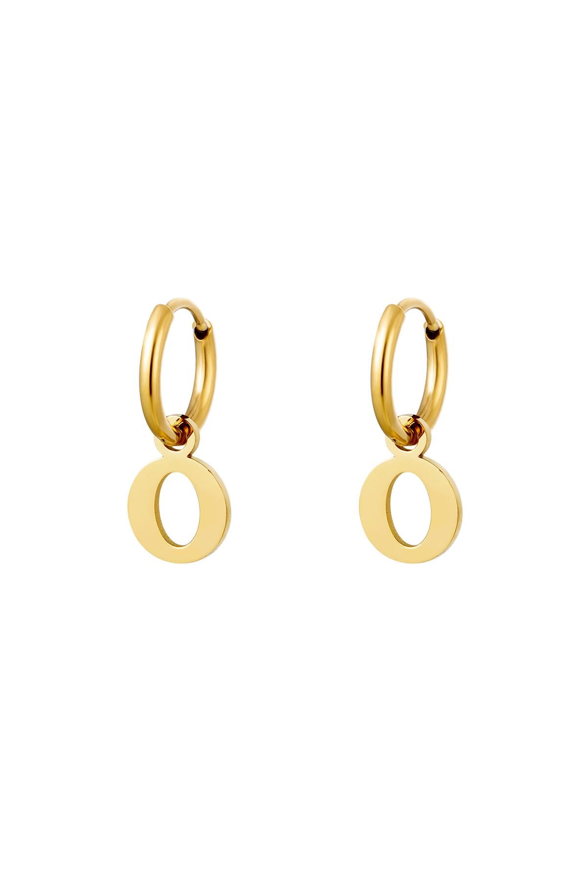 Oorbellen Initialen "O", Goud