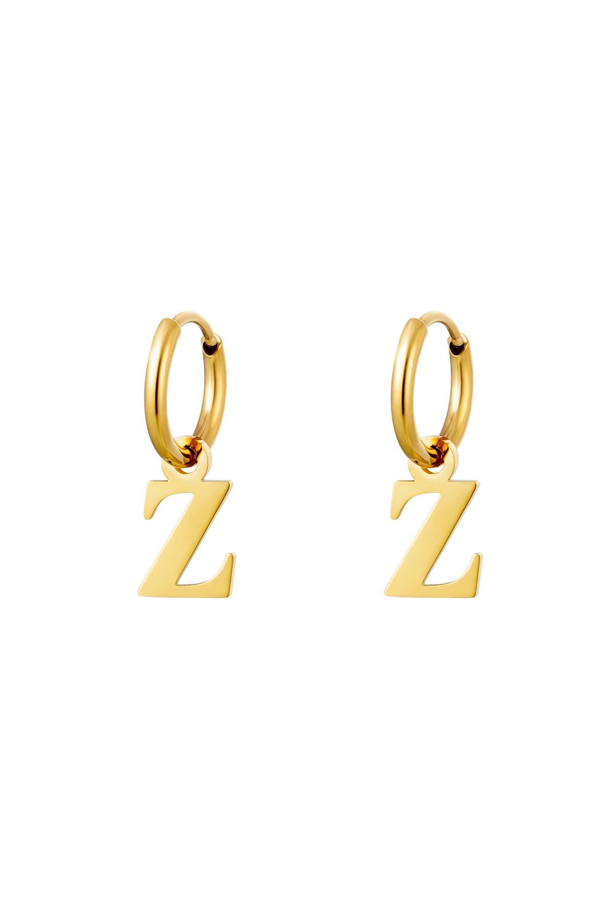 Oorbellen Initialen "Z", Goud