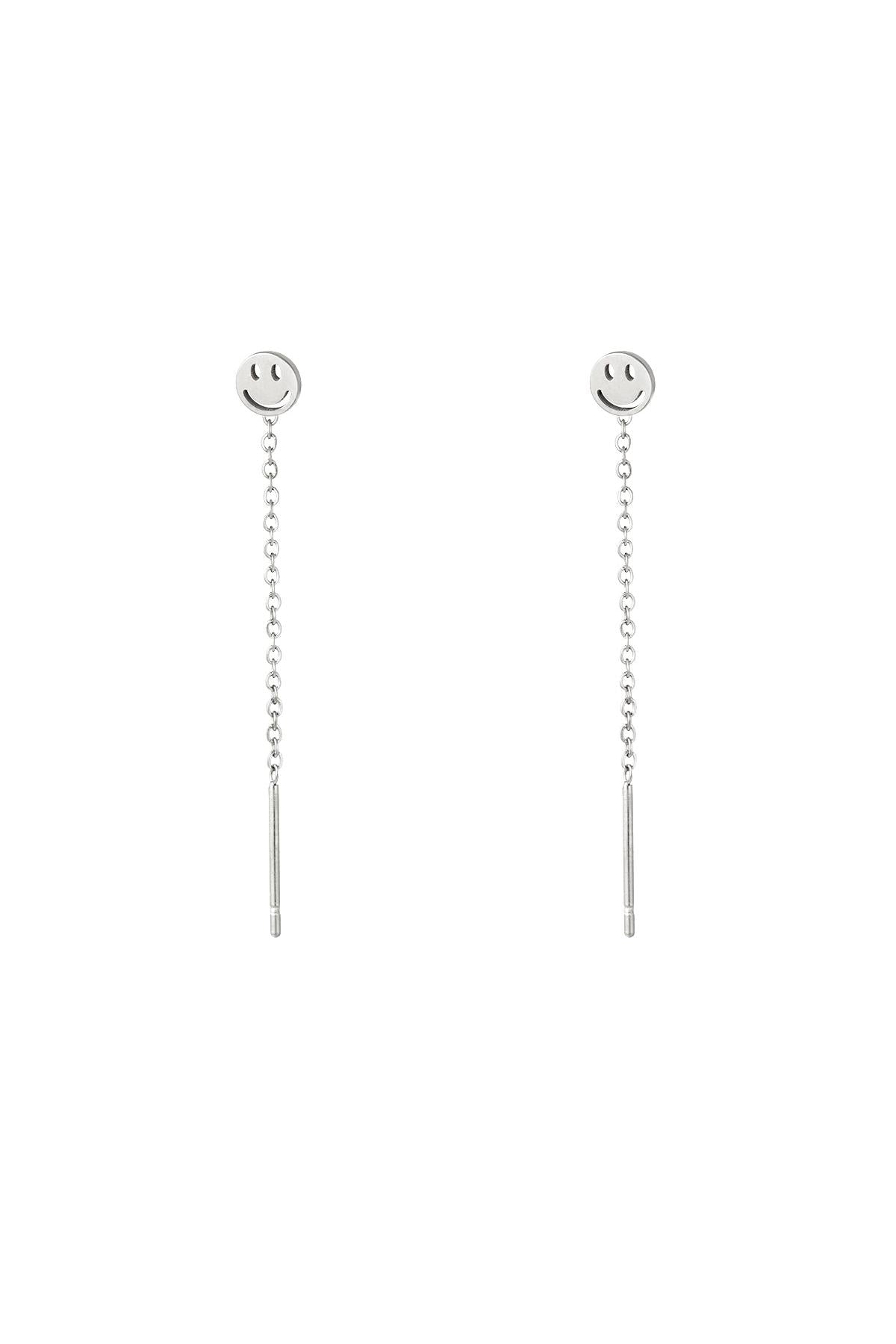 Oorbellen "Smileygezicht", Zilver