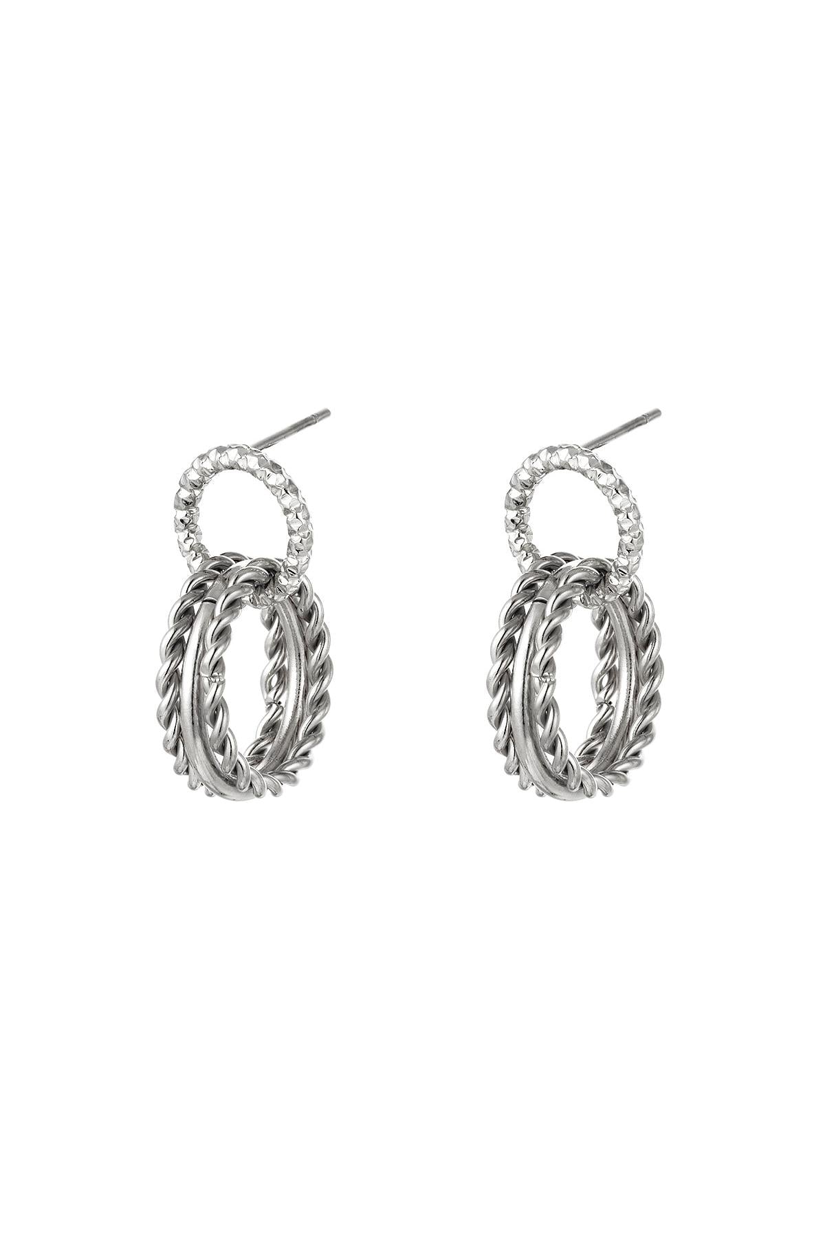 Oorbellen "Cirkels", Zilver