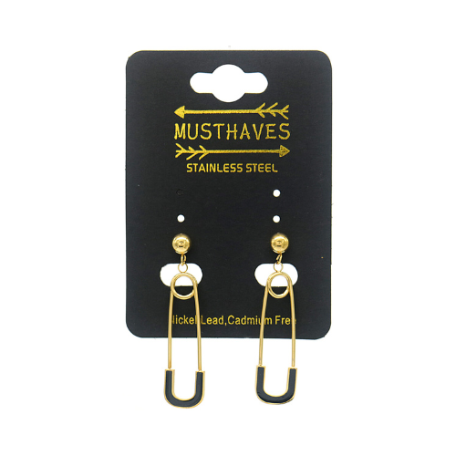 Earrings "Safety pin", Gold