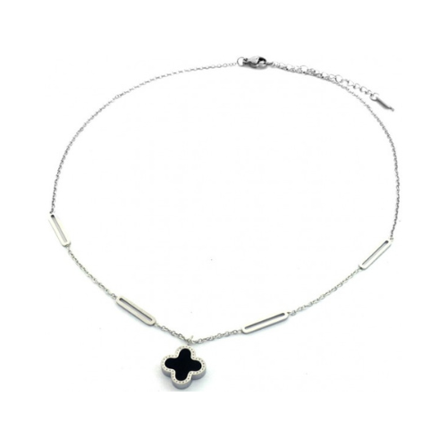 Ketting "Dubbelzijdig klavertje", Zilver