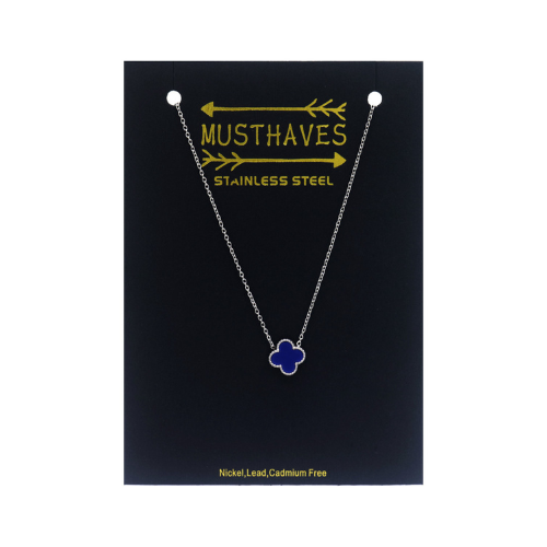Necklace "Blue clover", Silver