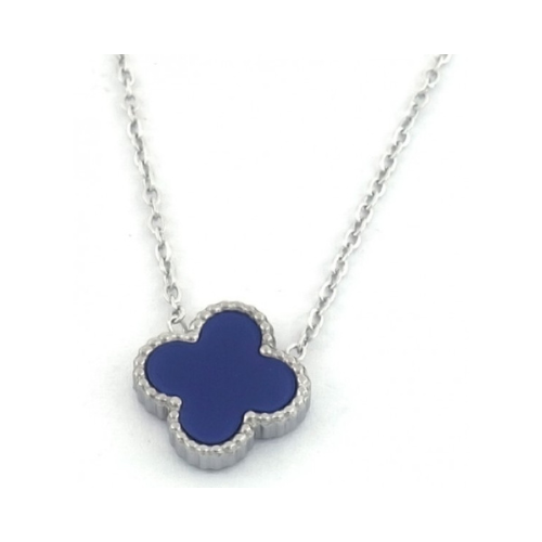 Necklace "Blue clover", Silver