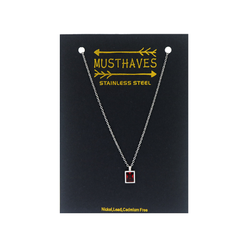 Ketting "Rode Kristal", Zilver
