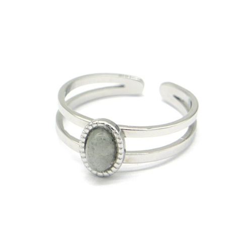 Ring "Grijze Steen", Zilver