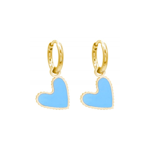 Oorbellen "Blauw Hart", Goud