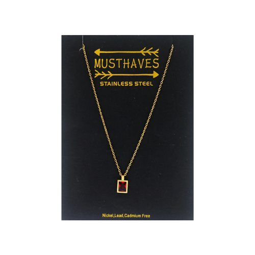 Ketting "Rode Kristal", Goud