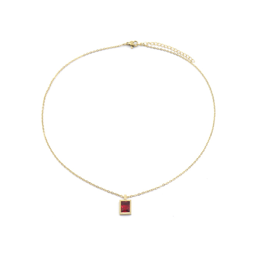Necklace "Red Crystal", Gold