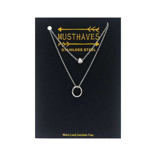 Dubbele ketting met ringen, Zilver