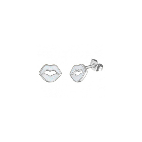 Oorbellen "Witte lippen", Zilver