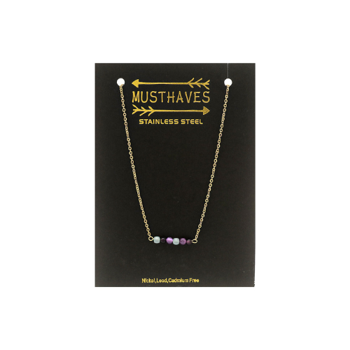 Ketting "Mix van stenen", Goud