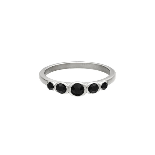 Ring "Zwarte oogjes", Zilver