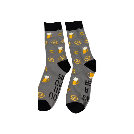 2512-161 Pair of Socks Size 38-42 Beer/Pretzels