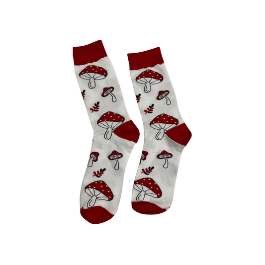 2512-135 Pair of Socks Size 38-42 Mushrooms