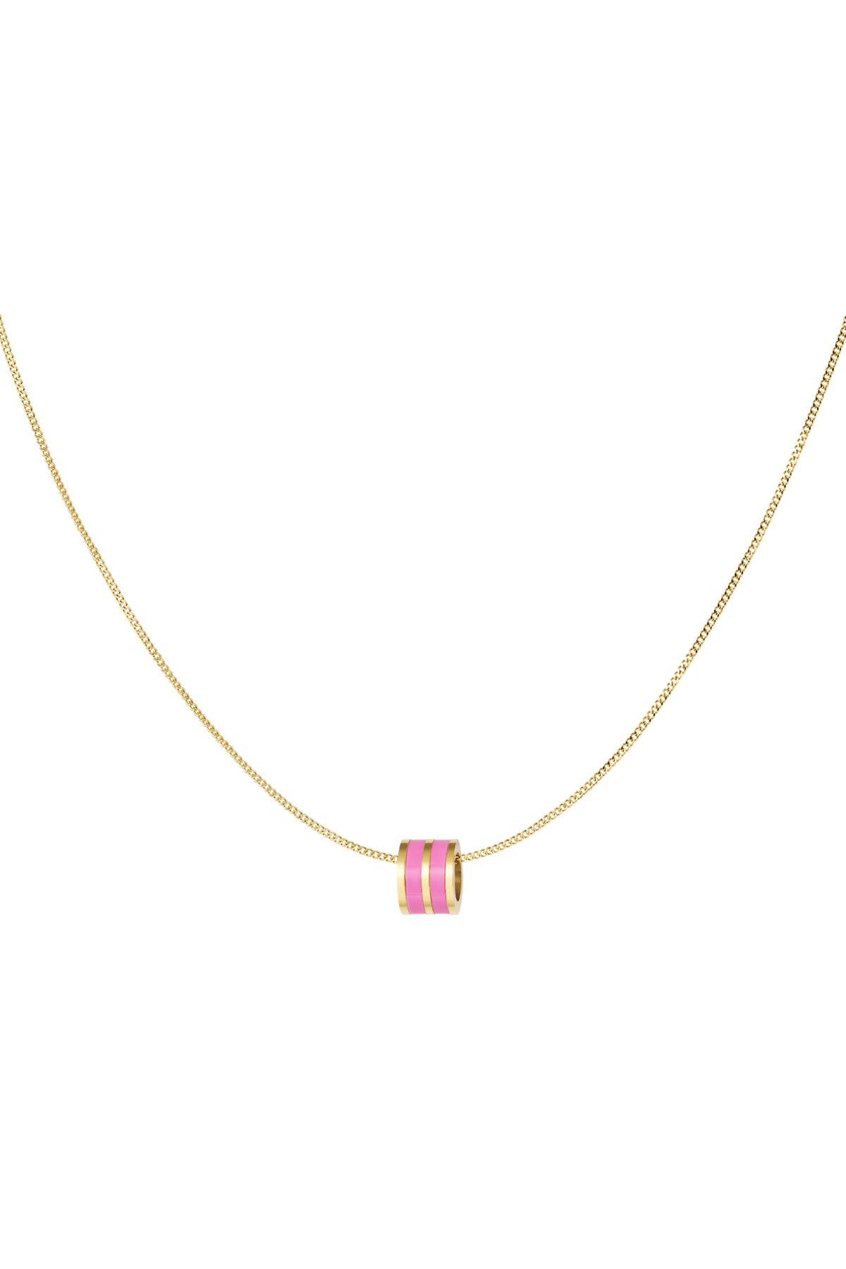 Ketting "Roze Cilinder", Goud