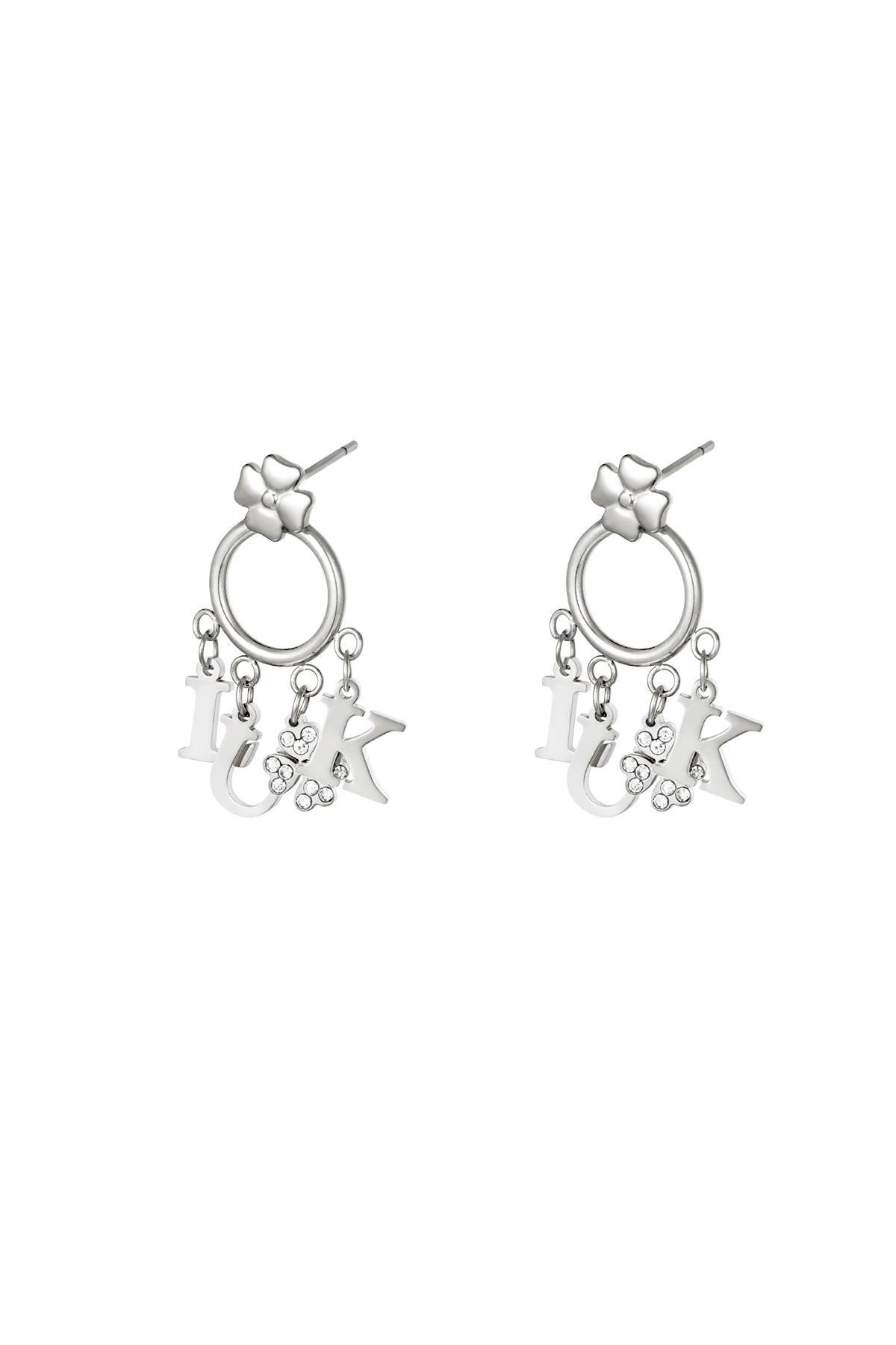 Oorbellen "GELUK", Zilver