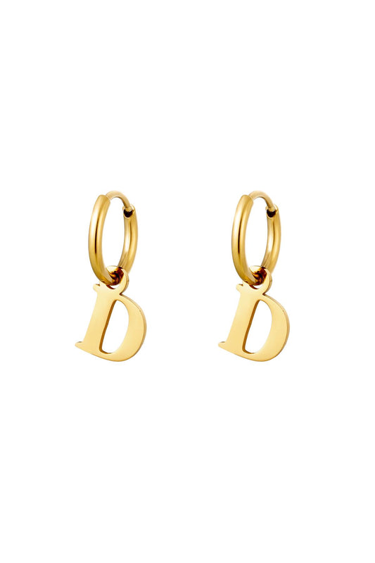 Earrings Initials "D" gold