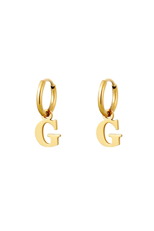 Earrings Initials "G" gold