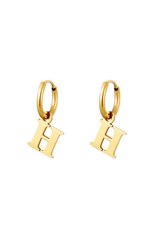 Earrings Initials "H" gold