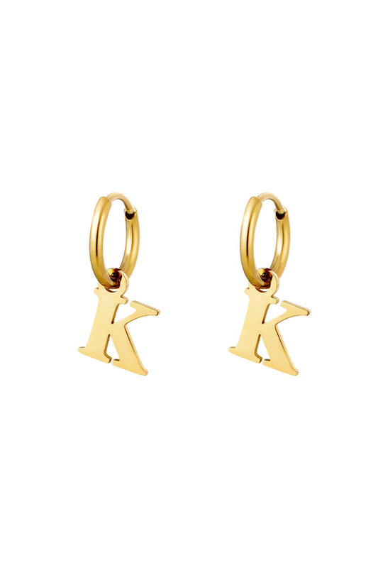 Earrings Initials "K" gold