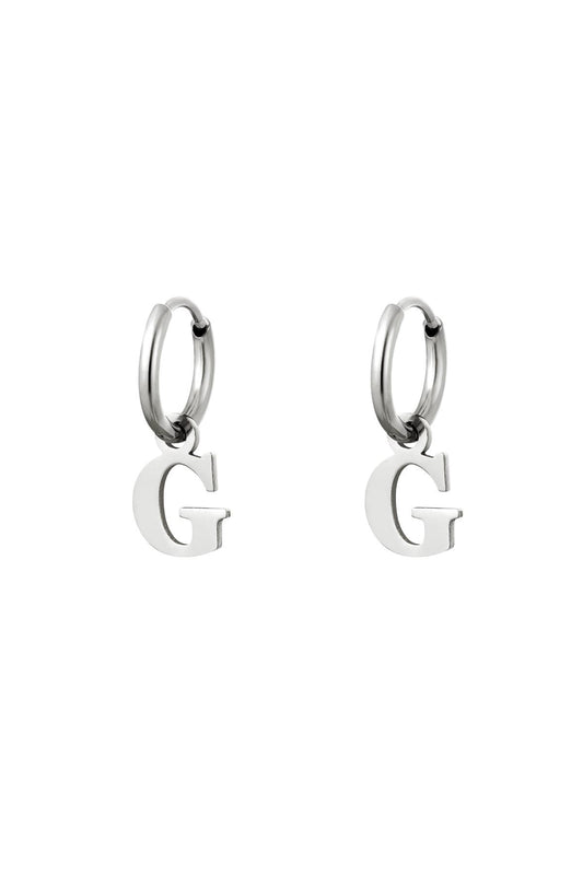 Earrings Initials "G" silver