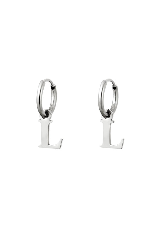 Earrings Initials "L" silver