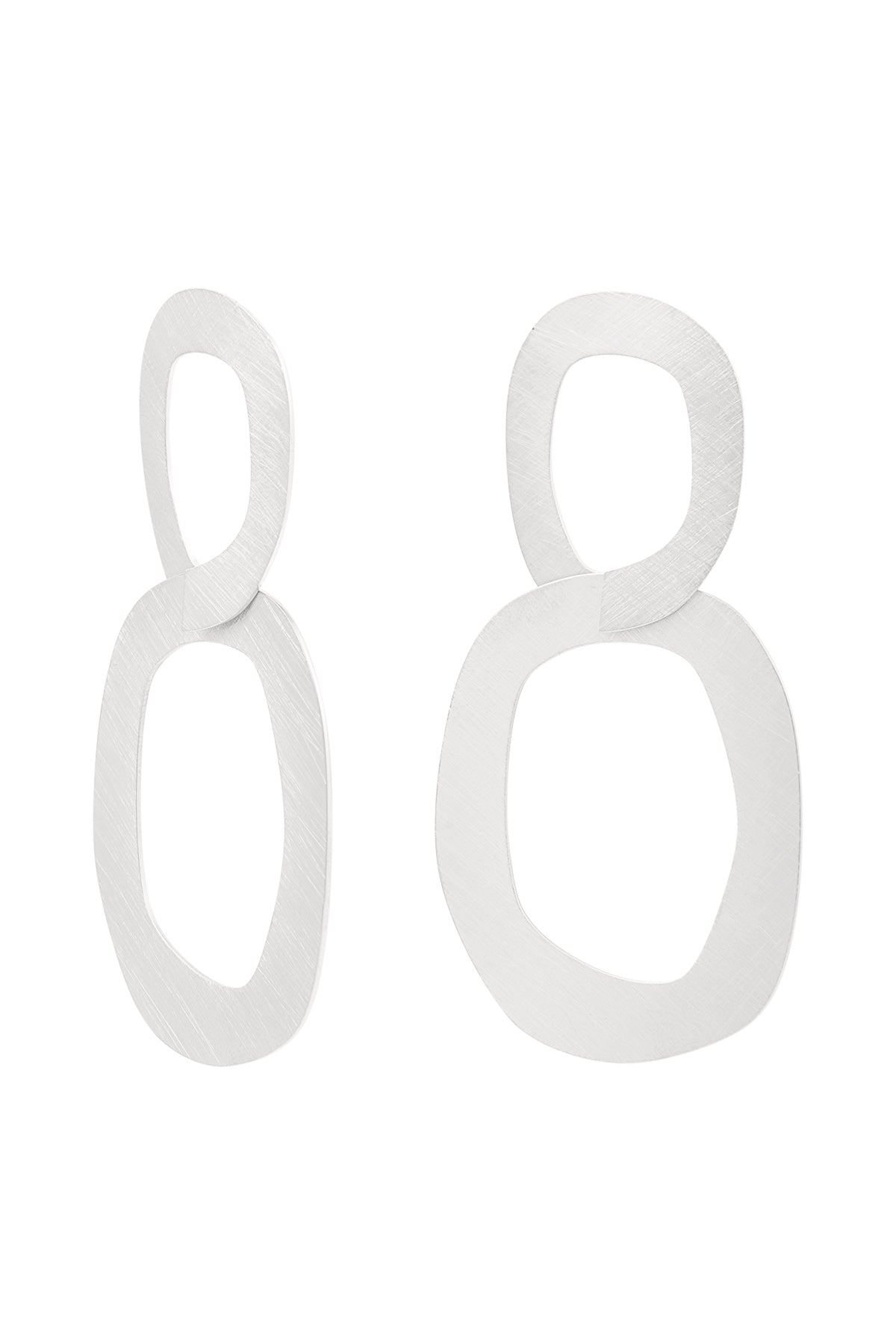 Oorbellen "Metalen Cirkels", Zilver