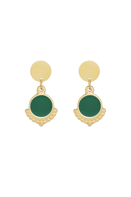 Oorbellen "Oosters groen", Goud