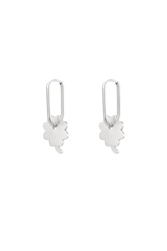 Oorbellen "Hangende Bloem", Zilver