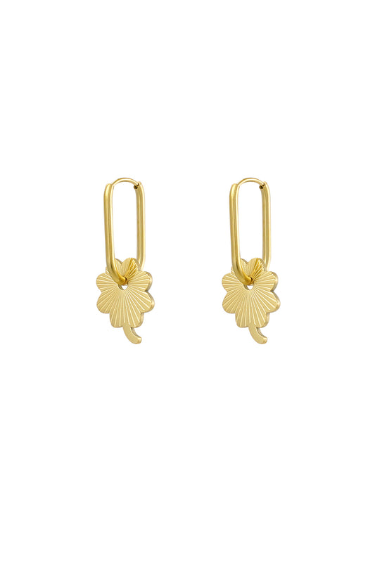 Oorbellen "Hangende Bloem", Goud