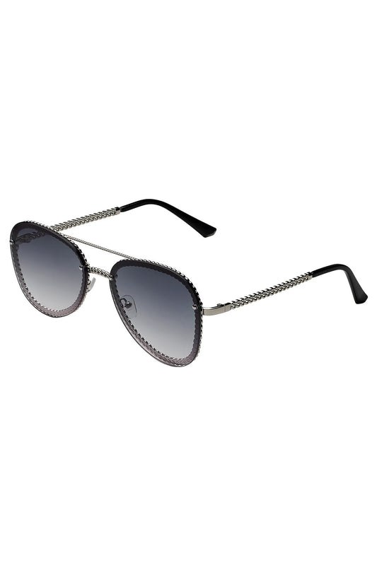 Sunglasses "Chain frame", Silver - Black