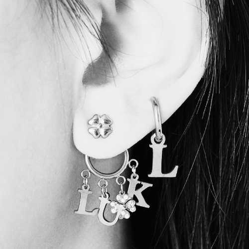 Oorbellen "GELUK", Zilver
