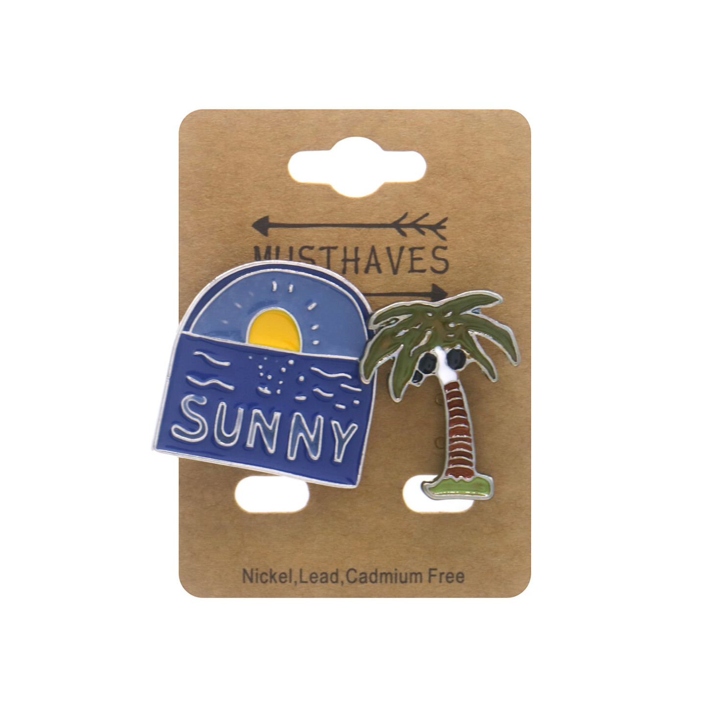 Set of 2 pins: Sunny/Palm