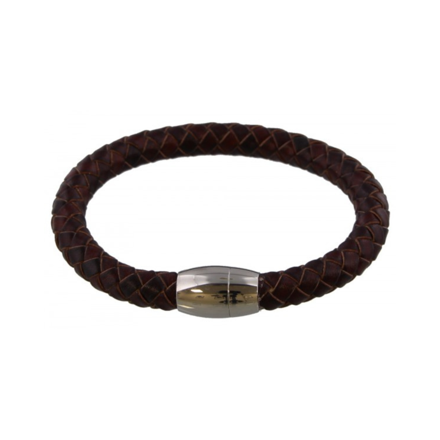 Leren armband, donkerbruin, 21 cm.