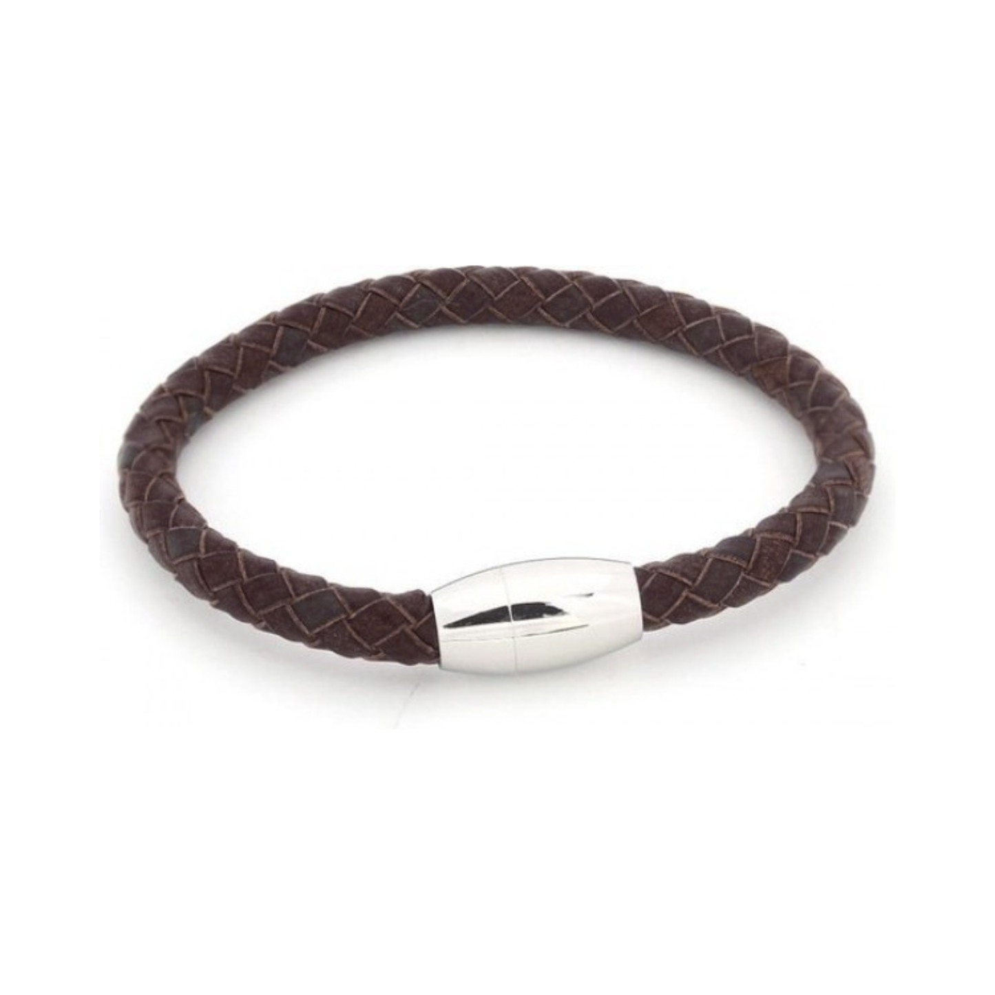 Leather bracelet, Dark brown, 19cm.